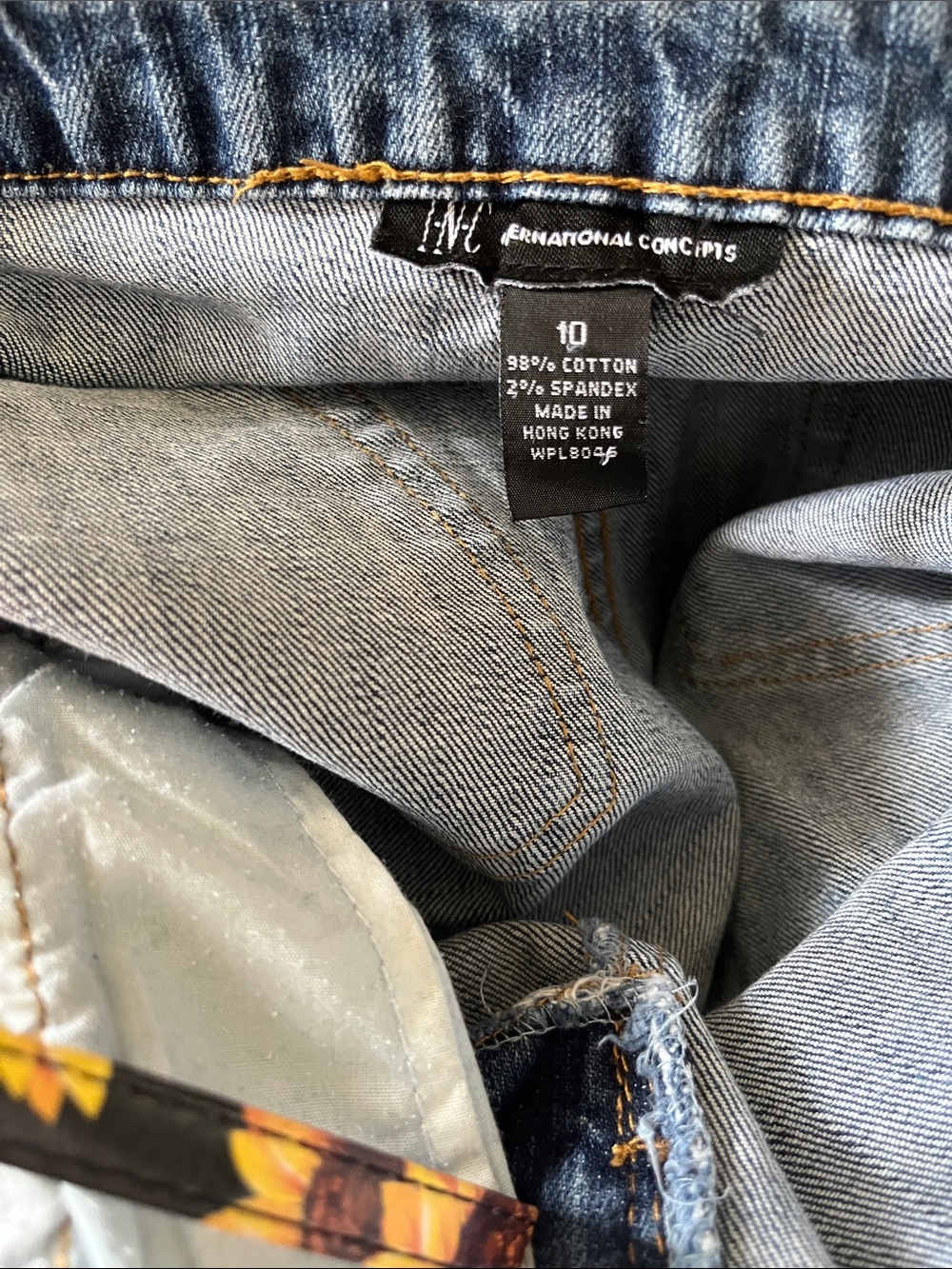 Women's Blue Denim Jean Shorts with Graphic Tongue Print - Picture 8 of 8